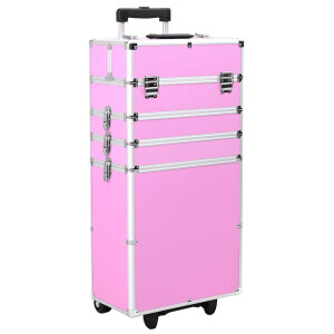 vidaXL Make-up trolley aluminium roze