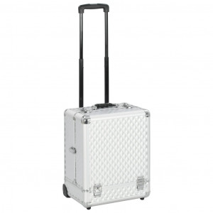 vidaXL Make-up trolley 35x29x45 cm aluminium zilverkleurig