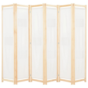 vidaXL Kamerscherm met 6 panelen 240x170x4 cm stof crème