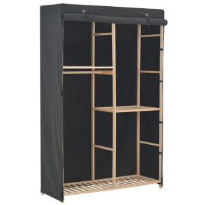 vidaXL Kledingkast 3-laags 110x40x170 cm stof grijs