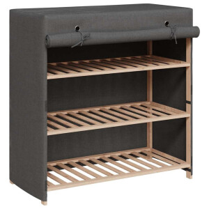 vidaXL Schoenenkast met hoes 79x40x80 cm stof grijs