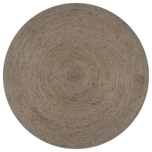 vidaXL Vloerkleed handgemaakt rond 150 cm jute grijs