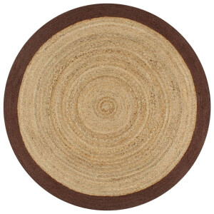 vidaXL Vloerkleed handgemaakt met bruine rand 90 cm jute