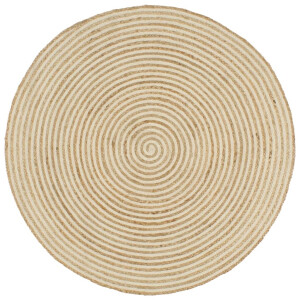 vidaXL Vloerkleed handgemaakt met spiraal ontwerp 90 cm jute wit