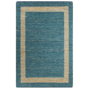 vidaXL Vloerkleed handgemaakt 160x230 cm jute blauw