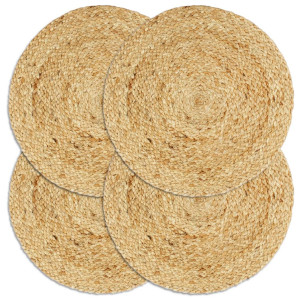 vidaXL Placemats 4 st rond 38 cm jute natuurlijk