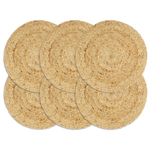 vidaXL Placemats 6 st rond 38 cm jute natuurlijk