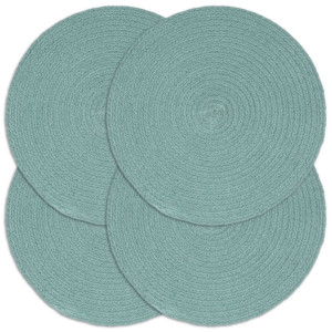 vidaXL Placemats 4 st rond 38 cm katoen effen groen