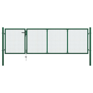 vidaXL Tuinpoort staal 350x100 cm groen