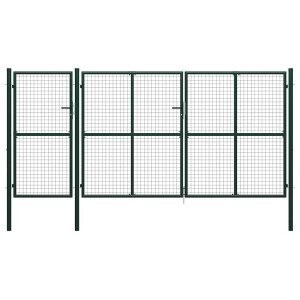 vidaXL Tuinpoort staal 400x150 cm groen