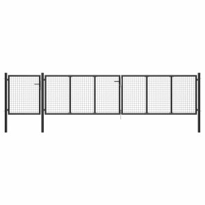 vidaXL Tuinpoort staal 500x75 cm antraciet