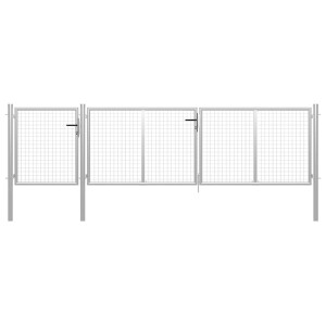 vidaXL Tuinpoort staal 400x100 cm zilver