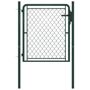 vidaXL Tuinpoort staal 100x100 cm groen