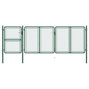 vidaXL Tuinpoort staal 400x125 cm groen