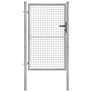 vidaXL Tuinpoort gegalvaniseerd staal 105x125 cm zilver