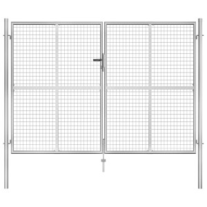 vidaXL Tuinpoort gegalvaniseerd staal 300x175 cm zilver