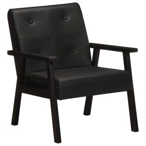 vidaXL Fauteuil echt leer zwart