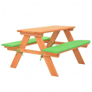 vidaXL Kinderpicknicktafel met banken 89x79x50 cm massief vurenhout