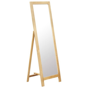 vidaXL Spiegel vrijstaand 48x46,5x150 cm massief eikenhout