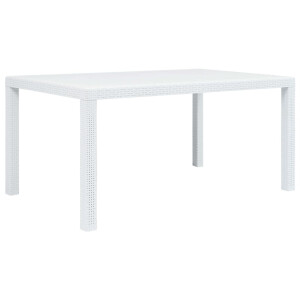 vidaXL Tuintafel 150x90x72 cm rattan-look kunststof wit