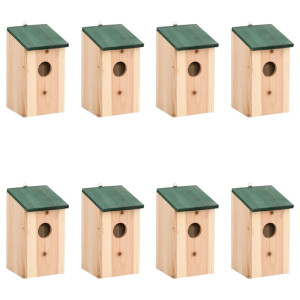 vidaXL Vogelhuisjes 8 st 12x12x22 cm hout