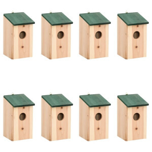 vidaXL Vogelhuisjes 8 st 12x12x22 cm hout