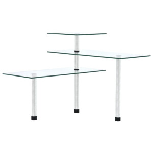 vidaXL Hoekkastje keuken 3-laags gehard glas