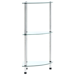 vidaXL Kastje 3-laags 30x30x67 cm gehard glas transparant