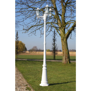 vidaXL Tuinlantaarn Kingston 3-arms 215 cm wit