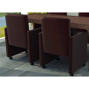 vidaXL Eetkamerstoelen 2 st kunstleer bruin