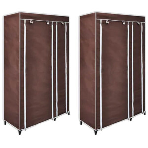 vidaXL Kledingkasten stof bruin 2 st