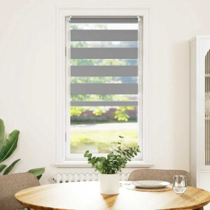 vidaXL Zebra rolgordijn 60,9 x 120 cm stofbreedte 56,7 cm grijs