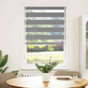 vidaXL Zebra rolgordijn 70,9 x 120 cm stofbreedte 66,7 cm grijs