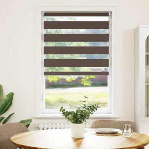 vidaXL Zebra rolgordijn 70,9 x 120 cm stofbreedte 66,7 cm koffiebruin