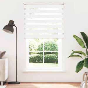 vidaXL Zebra rolgordijn 120,9 x 230 cm stofbreedte 116,7 cm wit