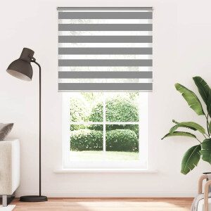 vidaXL Zebra rolgordijn 120,9 x 230 cm stofbreedte 116,7 cm grijs