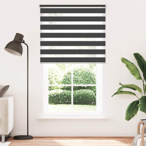 vidaXL Zebra rolgordijn 120,9 x 230 cm stofbreedte 116,7 cm zwart