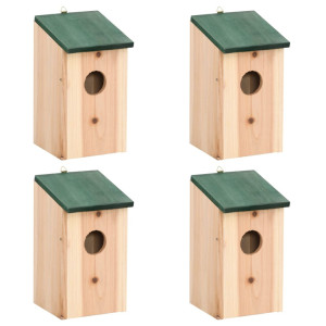 vidaXL Vogelhuisjes 4 st 12x12x22 cm hout