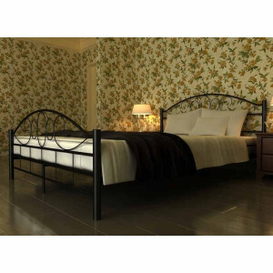 vidaXL Bed met matras metaal zwart 180x200 cm