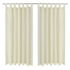vidaXL Micro-Satijnen Gordijnen met Ringen 140 x 175 cm 2 stuks (Creme)