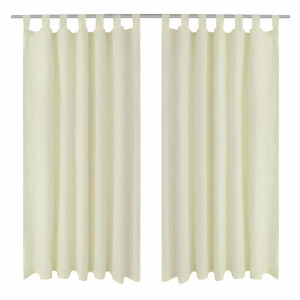 vidaXL Micro-Satijnen Gordijnen met Ringen 140 x 225 cm 2 stuks (Creme)