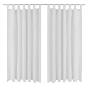 vidaXL Micro-Satijnen Gordijnen met Ringen 140 x 175 cm 2 stuks (Creme)