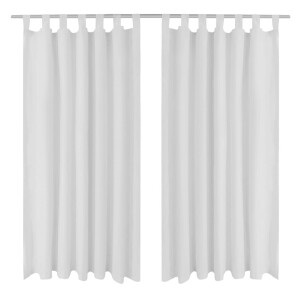 vidaXL Micro-Satijnen Gordijnen met Ringen 140 x 225 cm 2 stuks (Wit)