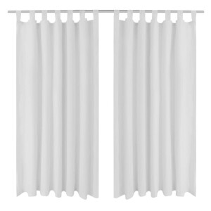 vidaXL Micro-Satijnen Gordijnen met Ringen 140 x 245 cm 2 stuks (Wit)