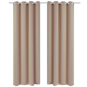 vidaXL Gordijnen met metalen ringen 135 x 245 cm 2 stuks (creme)