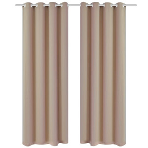 vidaXL Gordijnen met metalen ringen 135 x 245 cm 2 stuks (creme)