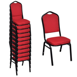 vidaXL Eetkamerstoelen 10 st stof rood