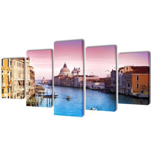 vidaXL Canvas muurdruk set Venetie 200 x 100 cm