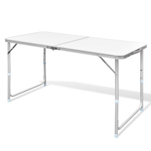 vidaXL Campingtafel inklapbaar en verstelbaar 120x60 cm aluminium