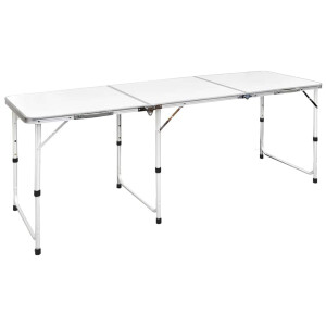 vidaXL Campingtafel inklapbaar en verstelbaar in hoogte aluminium 180 x 60 cm